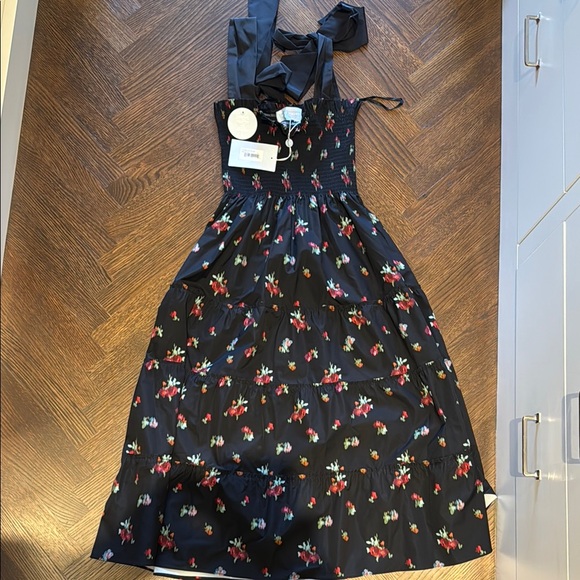 Hill House Black Dress with Red and Green Details - Picture 2 of 3